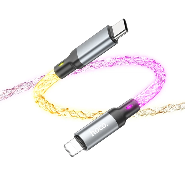 Кабель Hoco U112 Type-C to Lightning PD 1m серый - изображение 5