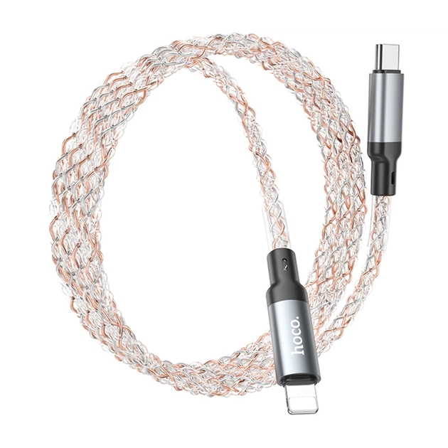 Кабель Hoco U112 Type-C to Lightning PD 1m серый - изображение 6