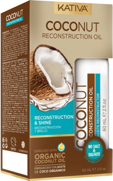 Олія для волосся Kativa Coconut Reconstruction Oil 60 мл (7750075044821) - зображення 1