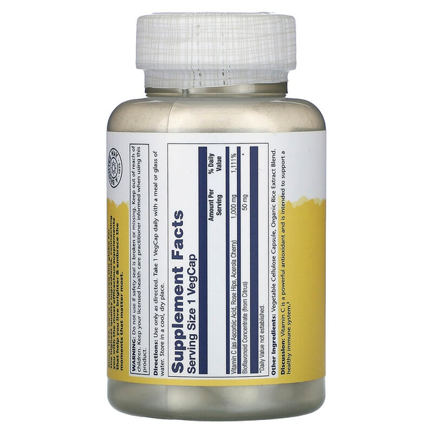 Витамин С с биофлавоноидами, Vitamin C, Solaray, концентрат, 1000 мг, 100 капсул (SOR-04440) - изображение 2