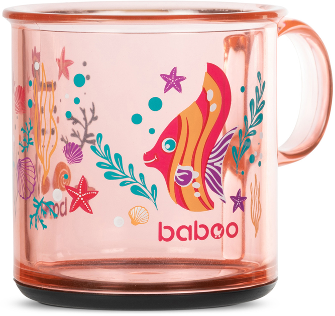 Чашка Baboo Sea Life з нековзким дном з 12 місяців 170 мл Рожева (8-140) - зображення 3