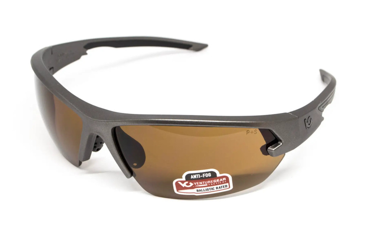 Захисні окуляри Venture Gear Tactical Semtex 2.0 Gun Metal (bronze) Anti-Fog, коричневі в кольоровому оправі "темний металік" - зображення 2