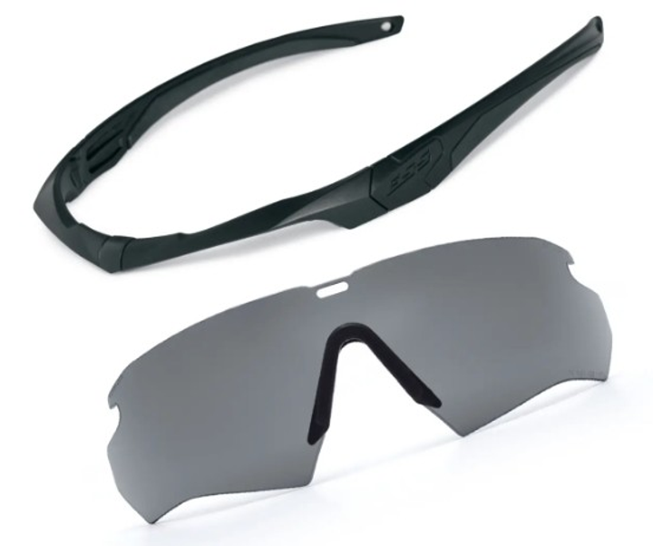 Балістичні окуляри ESS Crossbow Black One Kit w/Smoke Gray - зображення 1