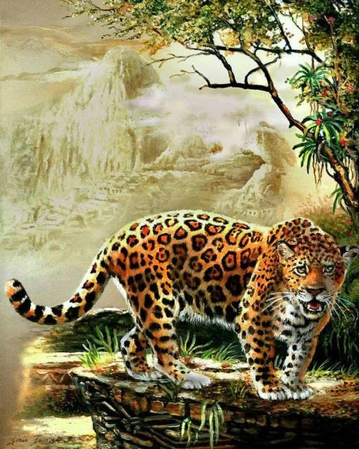 Алмазна мозаїка "Леопард "Алмазна мозаїка 40x50см DM-063 - Фото 1 Алмазна мозаїка "Леопард "Алмазна мозаїка 40x50см DM-063 - изображение 1