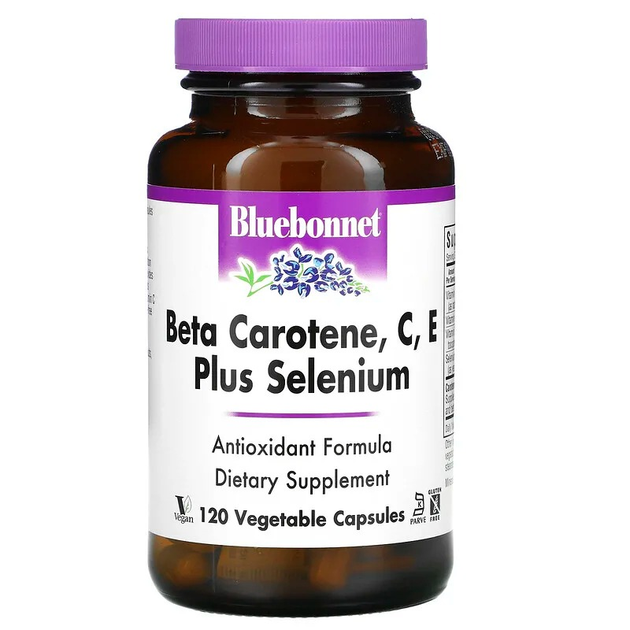 Bluebonnet Nutrition, бета-каротин, витамины C, E и селен, 120 ...