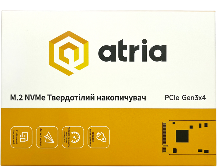 SSD диск ATRIA X500S 256GB M.2 2280 NVMe PCIe 3.0 x4 3D NAND (TLC) (ATNVMX500S/256) - изображение 4
