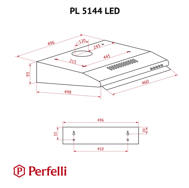 Вытяжка плоская Perfelli PL 5144 W LED - изображение 10