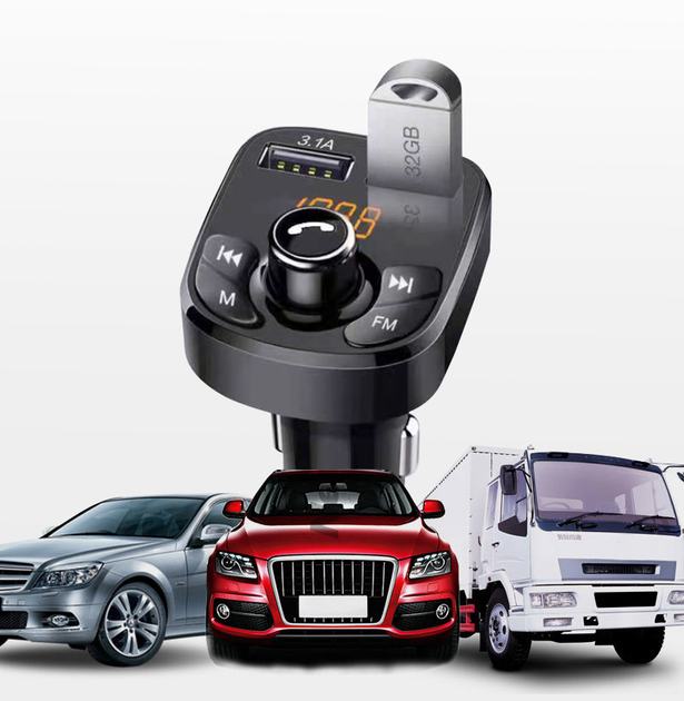 АЗУ с FM-модулятором Car MP3 Player S5 A2DP/4.2+EDR 12-24V Dual USB 3.1A Black - изображение 2