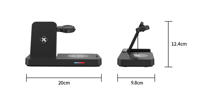 Бездротовий зарядний пристрій Vineedx B-19 Wireless Charger 4-in-1 15W - зображення 9