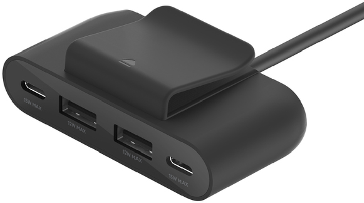 USB-подовжувач живлення Belkin 4-портовий 2xC 2xA 30 Вт чорний (BUZ001BT2MBKB7) - зображення 1