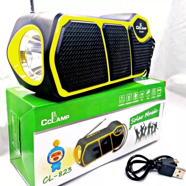 Радіоприймач 3в1 CL-823, з сонячною панеллю, ліхтарем, МР3-плеєром, Bluetooth, PowerBank, TF та FM,SW,AM - Фото 7 Радіоприймач 3в1 CL-823, з сонячною панеллю, ліхтарем, МР3-плеєром, Bluetooth, PowerBank, TF та FM,SW,AM - зображення 7