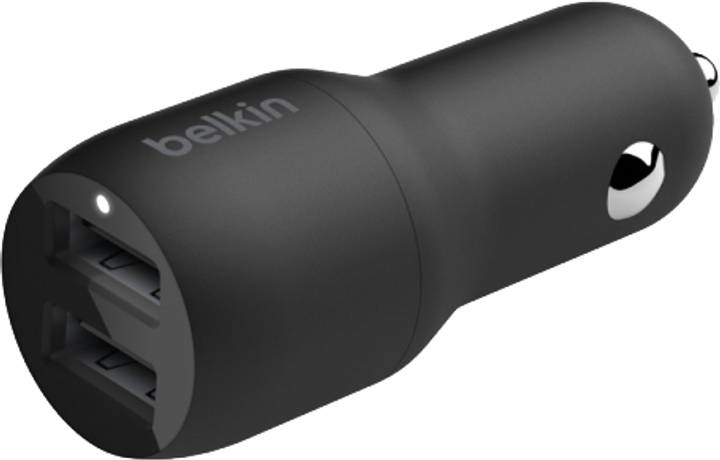 Ładowarka samochodowa Belkin Dual USB-A 1M PVC A-mUSB 24W czarna (CCE002BT1MBK) - obraz 2