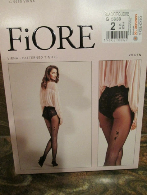 Колготки зі стрілкою - візерунком ззаду Fiore Virna 20 Den 2 Black/Pouder (Арт 0253) - зображення 2