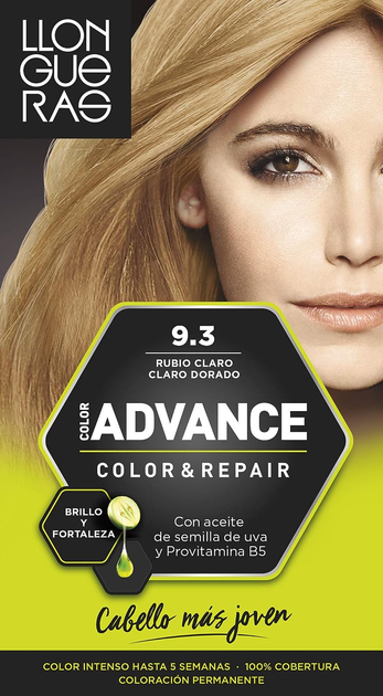 Крем-фарба для волосся з окислювачем Llongueras Color Advance Hair Colour 9.3 Golden Light Blond 125 мл (8410825420938) - зображення 1