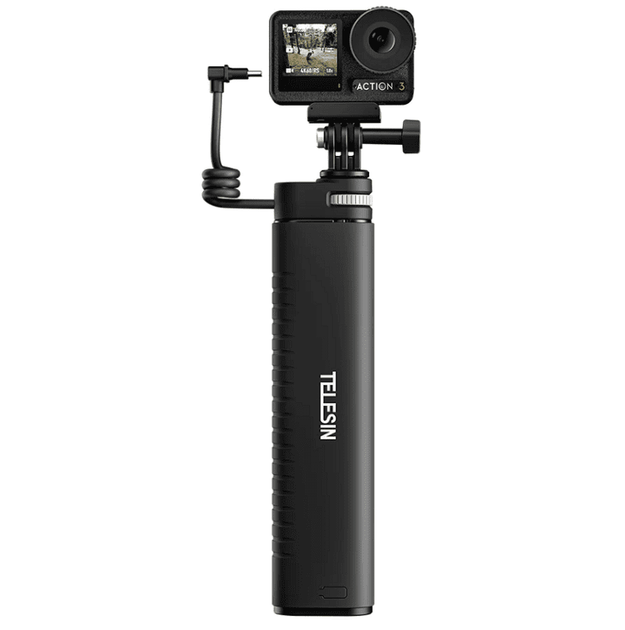 Монопод із аккумулятором TELESIN Rechargeable Selfie Stick для екшн-камер та смартфонів 10000mAh (TE-CSS-001) - зображення 3
