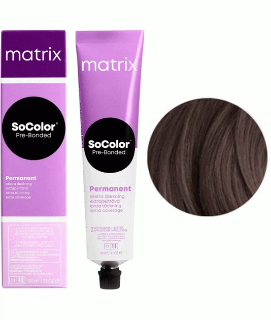 Стойкая крем краска для волос Matrix SOCOLOR.beauty Extra Coverage 504NW 90 мл - изображение 3