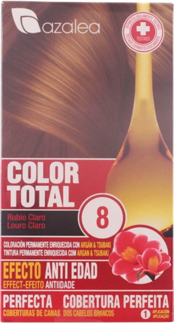 Farba kremowa z utleniaczem do włosów Azalea Color Total 8 Light Blond Hair 100 ml (8420282037624) - obraz 1