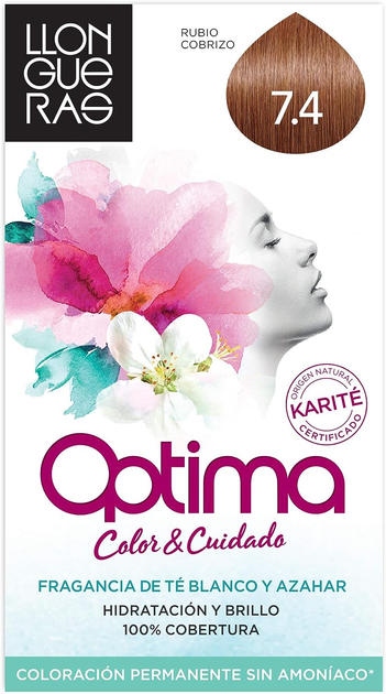 Крем-фарба для волосся без окислювача Llongueras Optima Permanent Hair Colour Ammonia Free 7.4 Medium Copper 125 мл (8432225052038) - зображення 1