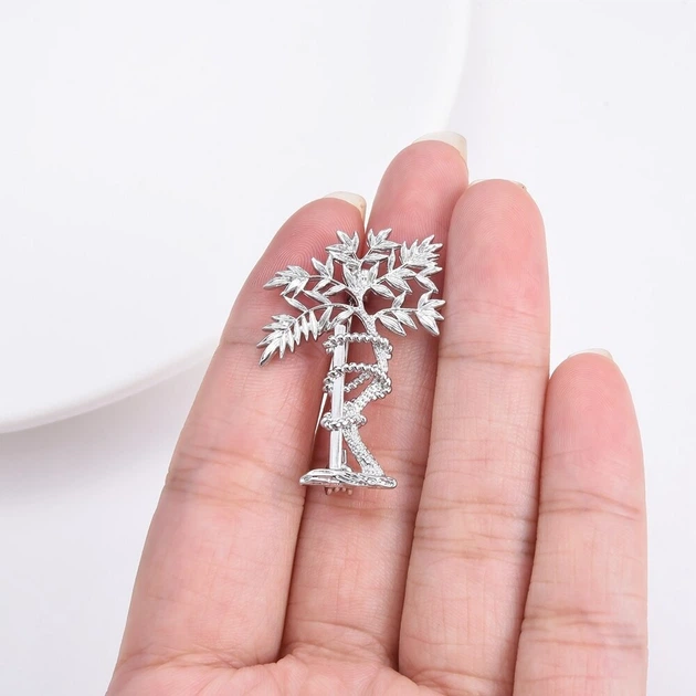 Брошь унисекс BROCHE бижутерия Медицина Дерево ортопедическое серебристая BRGV112935 - изображение 3