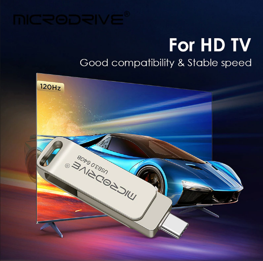 USB Флешка 2в1 MicroDrive 64GB Type-C USB 3.0 для телефона и компьютера Silver - изображение 3
