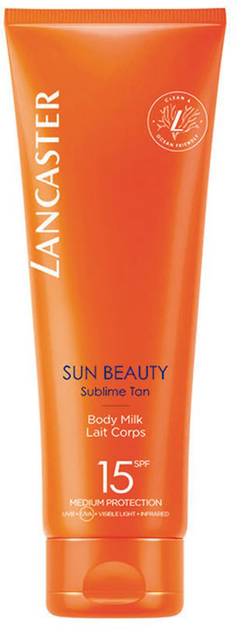 Сонцезахисне молочко Lancaster Sun Beauty Sublime Tan Body Milk SPF15 250 мл (3616302515295) - зображення 1