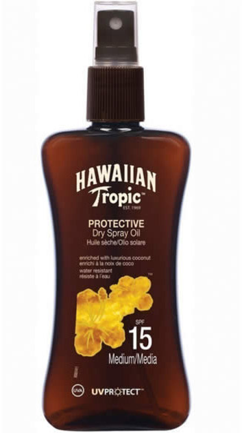 Olej do ochrony przeciwsłonecznej Hawaiian Tropic Protective Dry Spray Oil SPF15 Medium 200 ml (5099821009991) - obraz 1