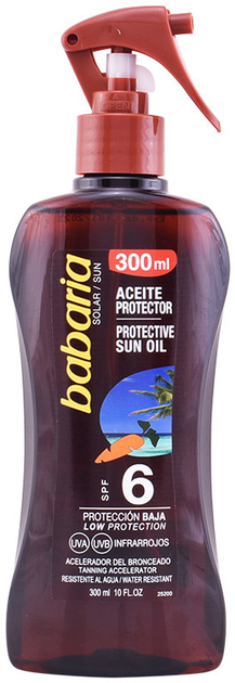 Olej do ochrony przeciwsłonecznej Protective Sun Oil With Carrot Oil Babaria SPF6 300 ml (8410412000598) - obraz 1