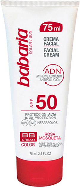 Przeciwsłoneczne Krem do twarzy Facial Sun Cream Babaria Bb SPF50 Rosehip Oil 75 ml (8410412000673) - obraz 1