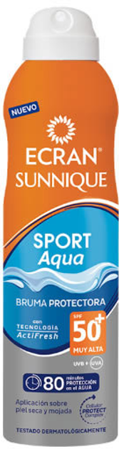 Spray przeciwsłoneczny Ecran Sunnique Sport Aqua Protection Mist SPF50 250 ml (8411135483279) - obraz 1