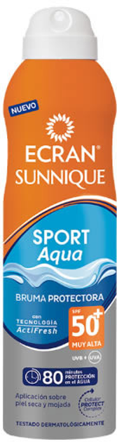 Сонцезахисний спрей Ecran Sunnique Sport Aqua Protection Mist SPF50 250 мл (8411135483279) - зображення 1