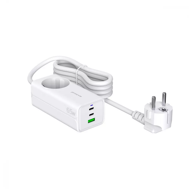 Мережевий фільтр Proove Power Strip PD-02 65W 2Type-C / 1USB white - зображення 12