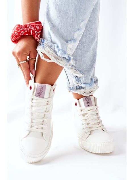 Жіночі кеди високі Cross Jeans II2R4022 36 Білі (8697319154344) - зображення 5