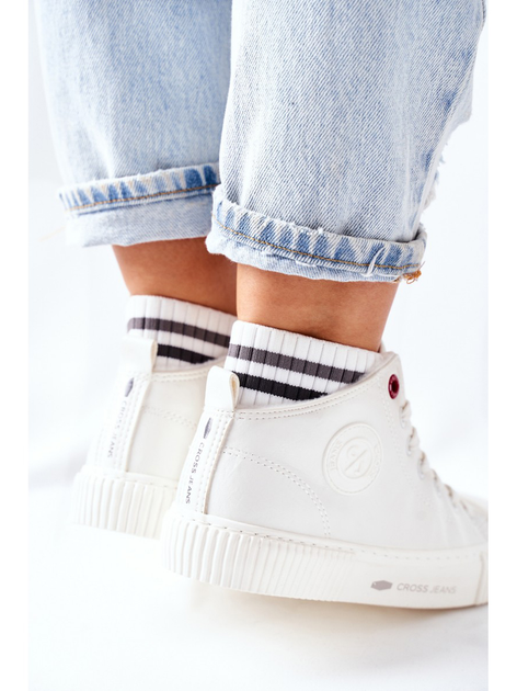 Жіночі кеди високі Cross Jeans II2R4022 39 Білі (8697319154375) - зображення 4