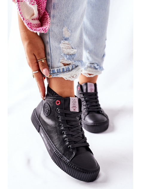 Жіночі кеди високі Cross Jeans II2R4021 36 Чорні (8697319154405) - зображення 3