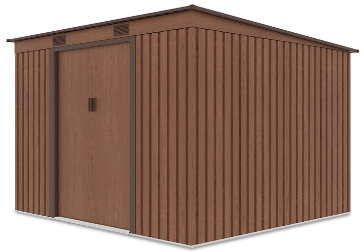 Садовий будинок сарай із навісом для інструментів OREGON 9x8 Walnut 261x241 cm 004046 - Фото 6 Садовий будинок сарай із навісом для інструментів OREGON 9x8 Walnut 261x241 cm 004046 - зображення 6