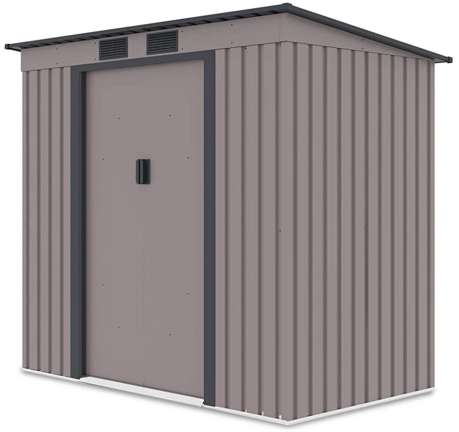 Садовий будинок сарай із навісом для інструментів OREGON 7x4 Warm Grey 201x121 cm 004031 - Фото 7 Садовий будинок сарай із навісом для інструментів OREGON 7x4 Warm Grey 201x121 cm 004031 - зображення 7