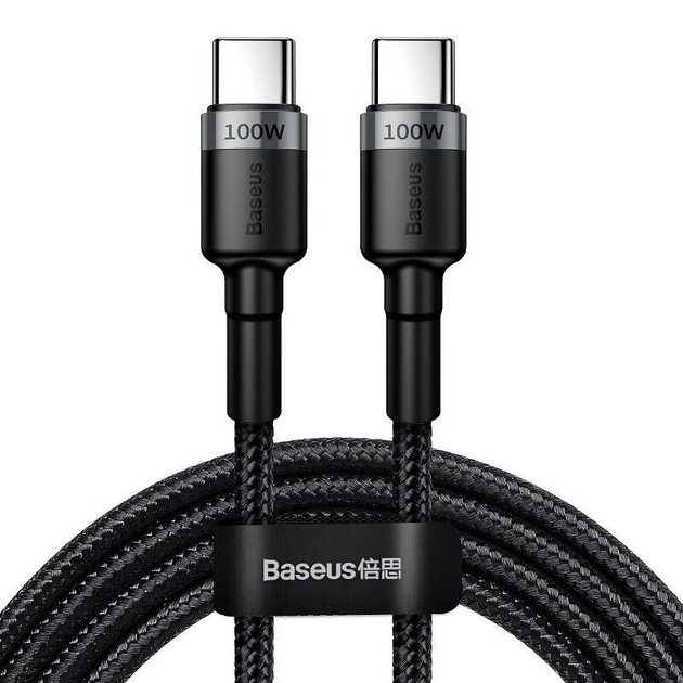 Кабель Baseus 2м Type-C Type-C 100Вт (5А/20В) 480 Мбіт/с PD (Power ...