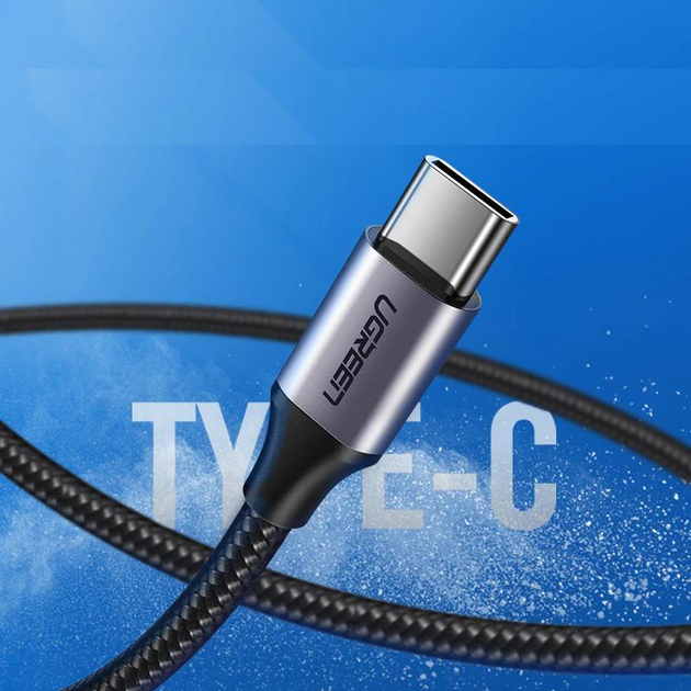 Кабель для швидкої зарядки Ugreen USB Type-C Aluminum Black 0.5 м Black - зображення 3