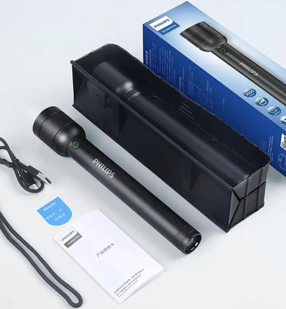 Ліхтар Philips 3000 люмен металевим корпусом на акумуляторі 6000 мАг Black - зображення 2