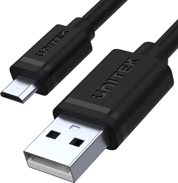Kabel Unitek microUSB-USB 2.0 1,5 m Czarny (Y-C434GBK) - obraz 1