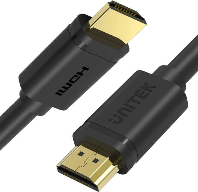 Kabel Unitek Basic HDMI v2.0 Złoty 1 m Czarny (Y-C136M) - obraz 1