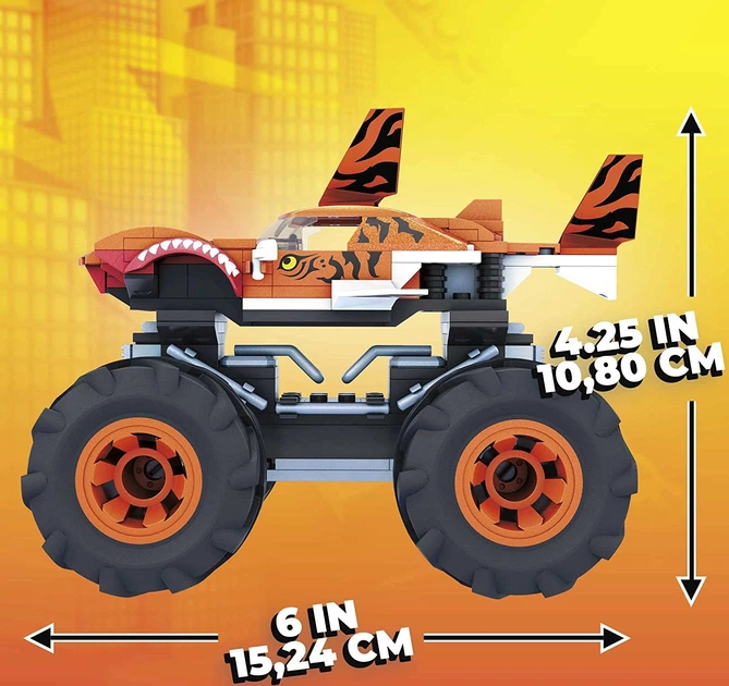 Машина Хот Вілс Тигрова Акула Конструктор Монстр Трак Hot Wheels Mega Construx Tiger Shark Mattel - Фото 4 Машина Хот Вілс Тигрова Акула Конструктор Монстр Трак Hot Wheels Mega Construx Tiger Shark Mattel - зображення 4