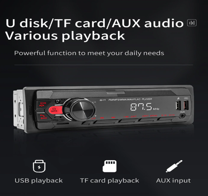 Автомагнитола Блютуз 1DIN AUX USB BLUETOOTH Original 4х60W - изображение 6
