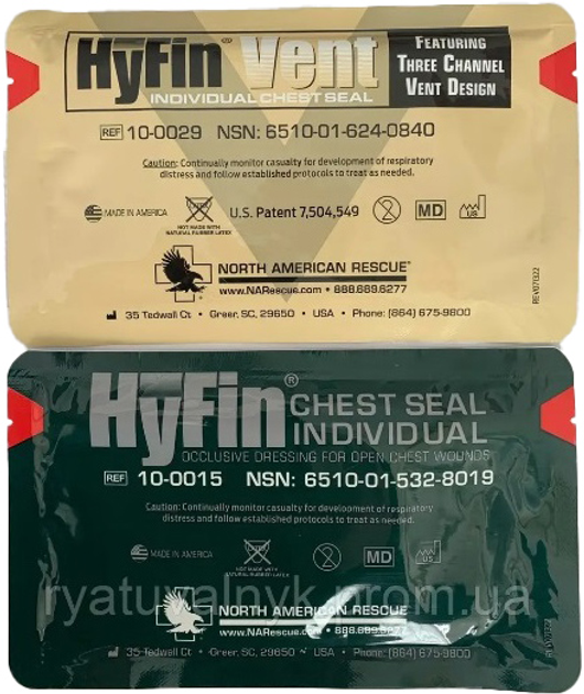Пов'язка North American Rescue оклюзійна HyFin Combo PACK (НФ-00002025) - зображення 1
