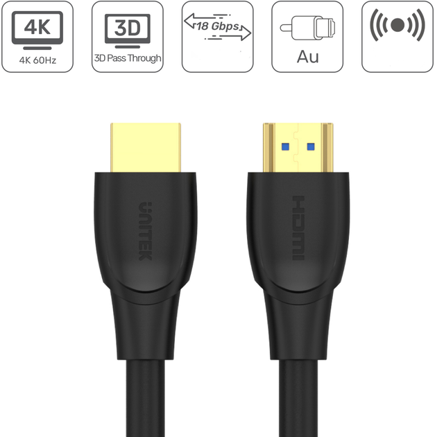 Kabel Unitek High Speed HDMI - HDMI 2.0 4K 15 m (C11045BK) - obraz 2