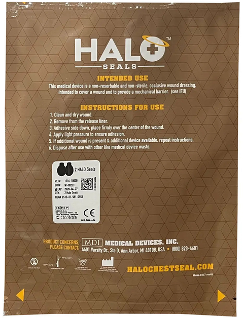 Окклюзионная наклейка без клапана Medical Devices Inc Halo 10.75 x 7.5 (1216-10000) - изображение 1