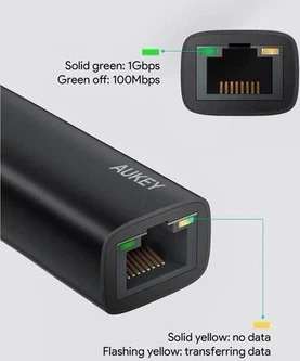 Адаптер AUKEY Ethernet (RJ-45) 1000 Mbps (5902666662569) - Фото 4 Адаптер AUKEY Ethernet (RJ-45) 1000 Mbps (5902666662569) - изображение 4