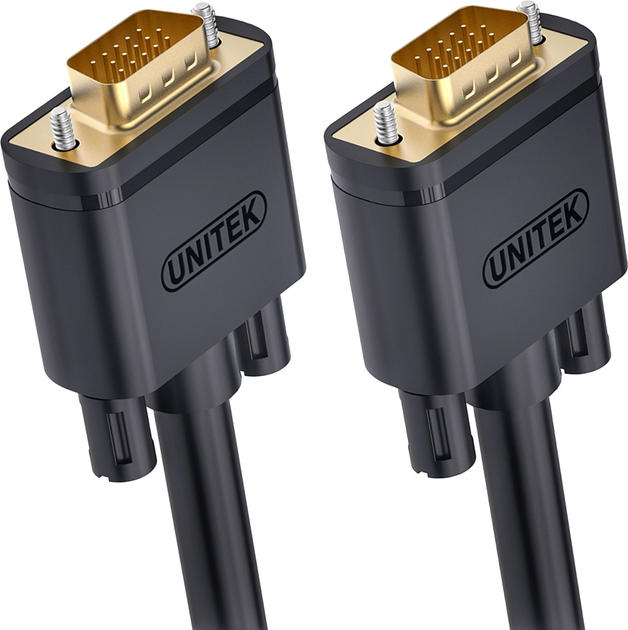 Kabel Unitek Premium VGA HD15 M/M 3 m Czarny (Y-C504G) - obraz 1