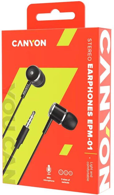 Słuchawki Canyon EPM-01 Czarne (CNE-CEPM01B) - obraz 3
