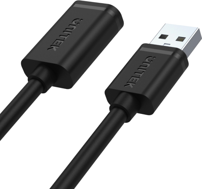 Kabel Unitek USB 2.0 AM-AF 1 m Czarny (Y-C428GBK) - obraz 2